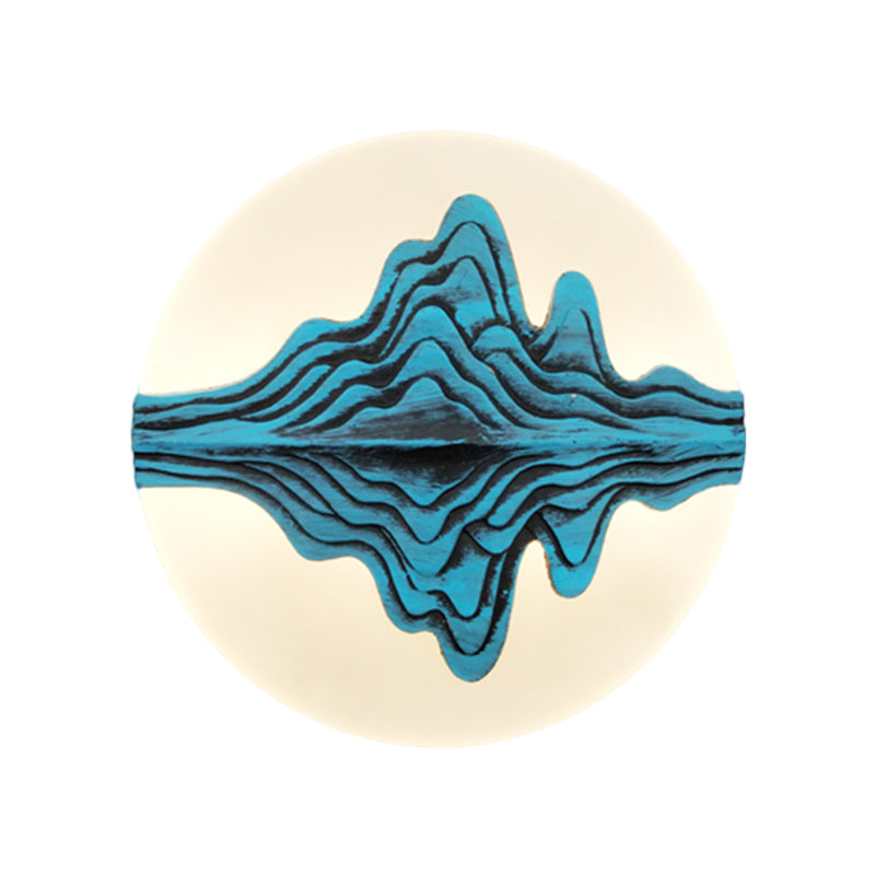 Vivolux | Gold/Blau Abgerundete Berg Wandbeleuchtung Chinesischer Stil LED Acryl Wandlampe für Schlafzimmer