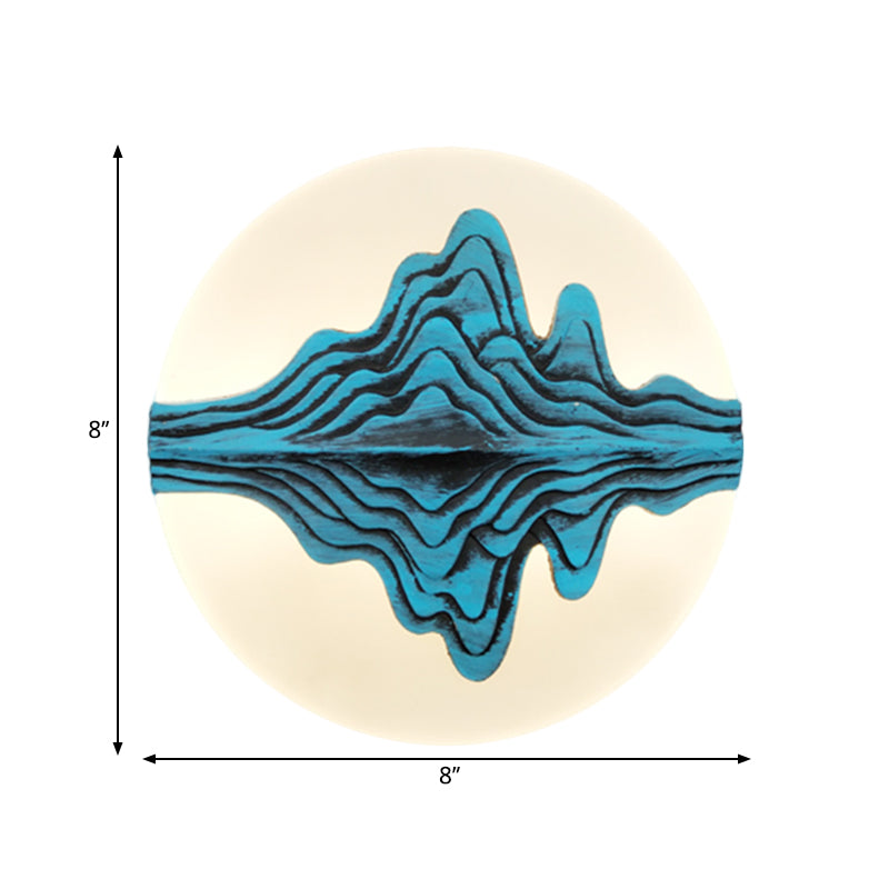 Vivolux | Gold/Blau Abgerundete Berg Wandbeleuchtung Chinesischer Stil LED Acryl Wandlampe für Schlafzimmer