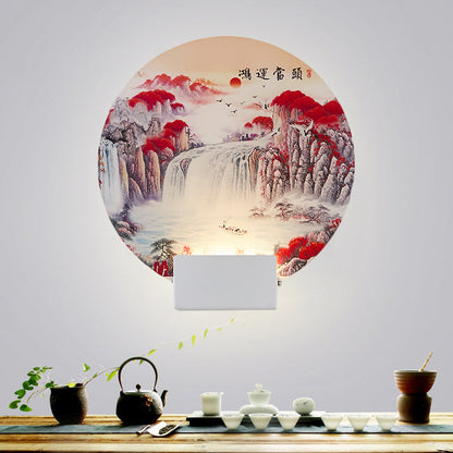 Vivolux | Witte Circulaire Berg Muur Licht Oosters Stijl LED Acryl Wandverlichting Fixture