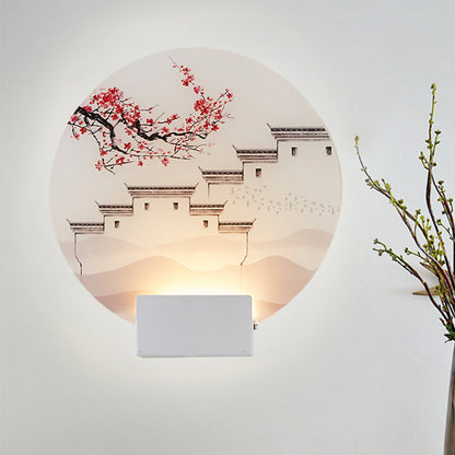 Vivolux | Witte Circulaire Berg Muur Licht Oosters Stijl LED Acryl Wandverlichting Fixture