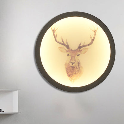 Vivolux | Contemporary Style LED Elch Hirsch Wandlicht Acryl Weiß Rund Wandmontierte Beleuchtung