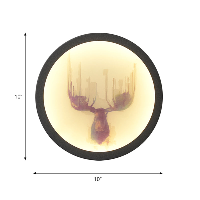 Vivolux | Contemporary Style LED Elch Hirsch Wandlicht Acryl Weiß Rund Wandmontierte Beleuchtung