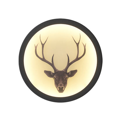 Vivolux | Contemporary Style LED Elch Hirsch Wandlicht Acryl Weiß Rund Wandmontierte Beleuchtung