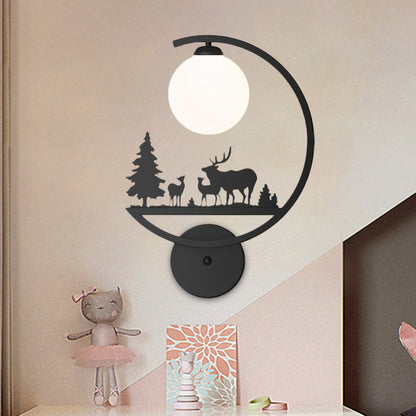 Vivolux | Dieren Metallische Wandlamp Verlichting Nordic Enkele Witte/Zwarte Afwerking Wandlamp met C-Armpje