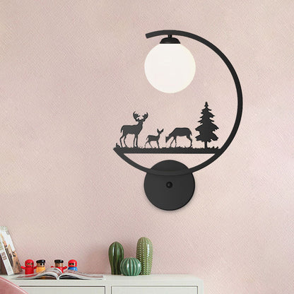 Vivolux | Dieren Metallische Wandlamp Verlichting Nordic Enkele Witte/Zwarte Afwerking Wandlamp met C-Armpje