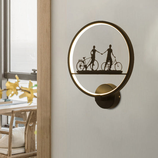 Vivolux | Wit/Zwart Ronde Wandmuur Lamp Nordic LED Metalen Wandgemonteerde Verlichtingsarmatuur met Eiffeltoren/StelPatroon