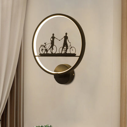 Vivolux | Wit/Zwart Ronde Wandmuur Lamp Nordic LED Metalen Wandgemonteerde Verlichtingsarmatuur met Eiffeltoren/StelPatroon