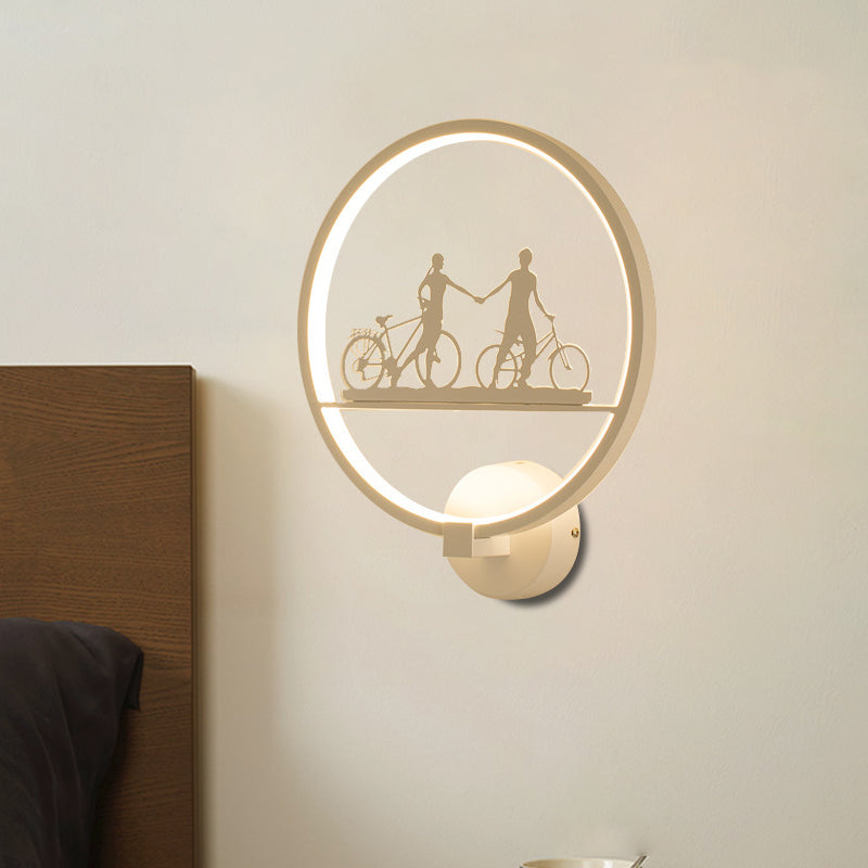 Vivolux | Wit/Zwart Ronde Wandmuur Lamp Nordic LED Metalen Wandgemonteerde Verlichtingsarmatuur met Eiffeltoren/StelPatroon