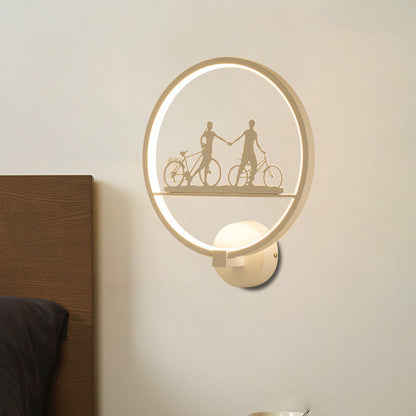 Vivolux | Wit/Zwart Ronde Wandmuur Lamp Nordic LED Metalen Wandgemonteerde Verlichtingsarmatuur met Eiffeltoren/StelPatroon
