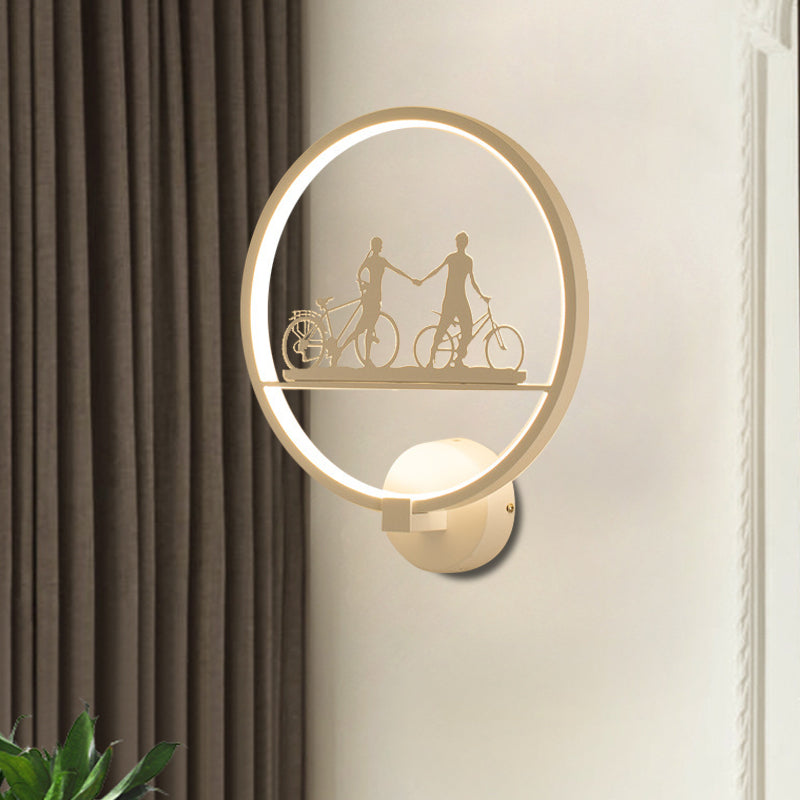 Vivolux | Wit/Zwart Ronde Wandmuur Lamp Nordic LED Metalen Wandgemonteerde Verlichtingsarmatuur met Eiffeltoren/StelPatroon
