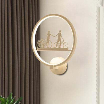 Vivolux | Wit/Zwart Ronde Wandmuur Lamp Nordic LED Metalen Wandgemonteerde Verlichtingsarmatuur met Eiffeltoren/StelPatroon