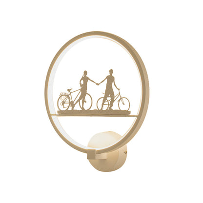 Vivolux | Wit/Zwart Ronde Wandmuur Lamp Nordic LED Metalen Wandgemonteerde Verlichtingsarmatuur met Eiffeltoren/StelPatroon
