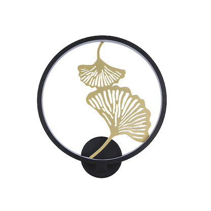 Vivolux | Zwart/Wit Circulaire Ginkgo Muurverlichting Moderne LED Metalen Wandverlichting Idee voor Woonkamer, Warm/Wit Licht