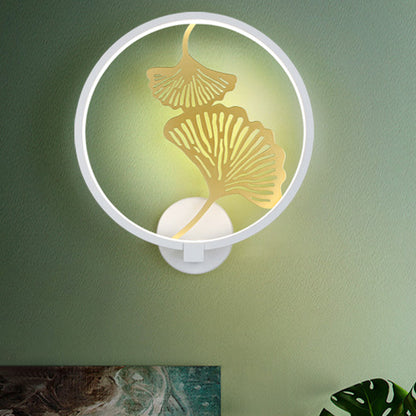 Vivolux | Zwart/Wit Circulaire Ginkgo Muurverlichting Moderne LED Metalen Wandverlichting Idee voor Woonkamer, Warm/Wit Licht