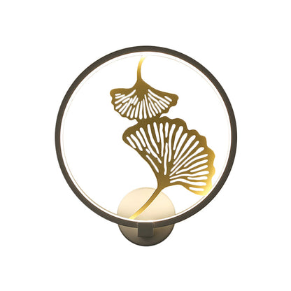 Vivolux | Zwart/Wit Circulaire Ginkgo Muurverlichting Moderne LED Metalen Wandverlichting Idee voor Woonkamer, Warm/Wit Licht