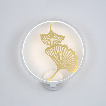 Vivolux | Zwart/Wit Circulaire Ginkgo Muurverlichting Moderne LED Metalen Wandverlichting Idee voor Woonkamer, Warm/Wit Licht