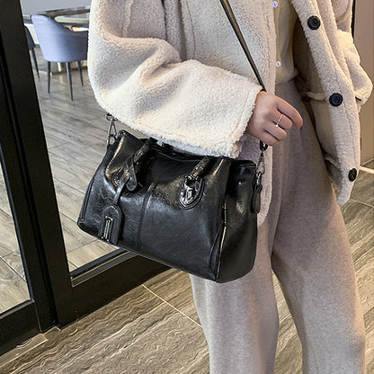 Vivolux | Neue Handtaschen aus Ölwachsleder Boston, große Tragetasche aus weichem Leder