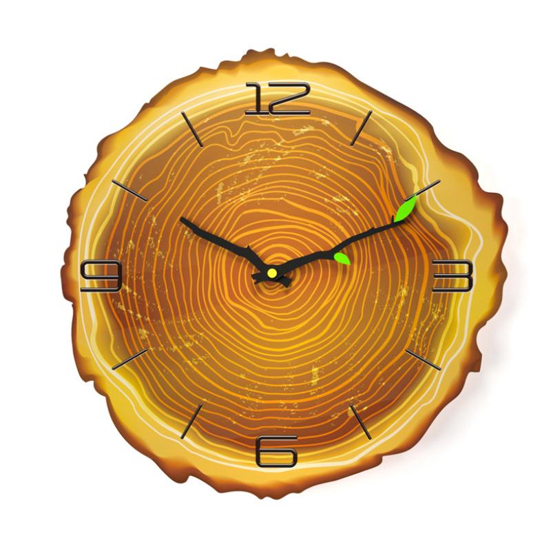 Vivolux | Hölzerne Jahresringe Wanduhr