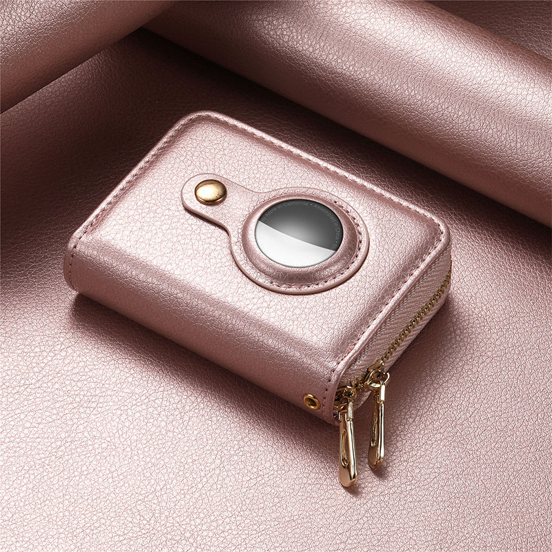 Vivolux | Intelligente AirTag-Reißverschluss-RFID-Leder-Geldbörse