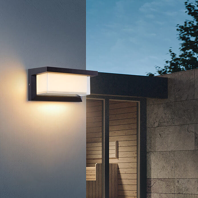 Vivolux | Modern Minimalist Solar Rechteck PC LED Außen Wandleuchte Lampe Für Außenpatio