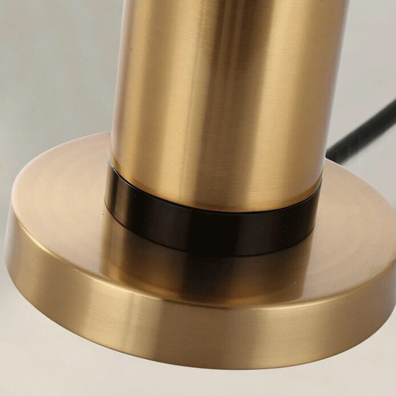 Vivolux | Moderne Übergangs-Zylinder-Eisen-Stoff 1-Lampe Tischlampe für das Wohnzimmer