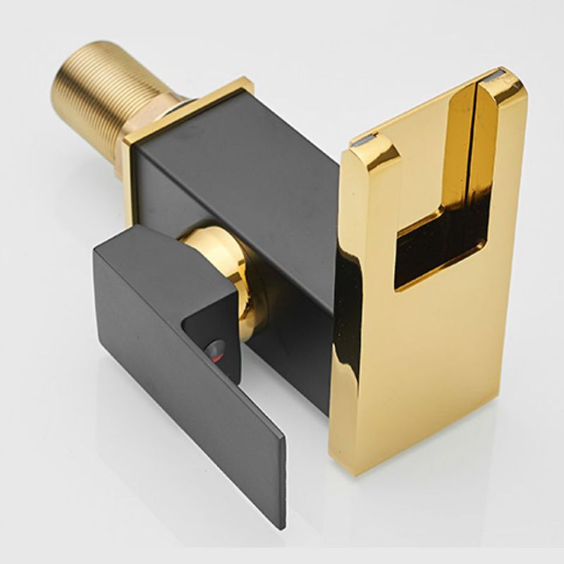 Vivolux | Moderner Wasserfallauslauf Waschbeckenarmatur mit LED Messing Waschbeckenarmatur