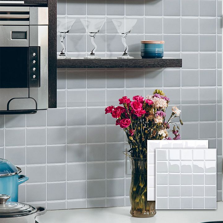 Vivolux | Weiße Mosaik Peel & Stick Fliese Wasserfeste Küchenrückwand Tapete
