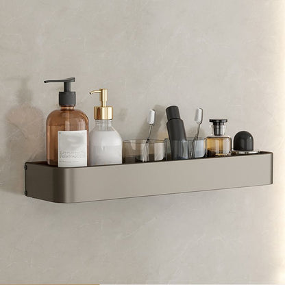 Vivolux | Zeitgemäßes Aluminium Badezimmer Zubehörset Graue Badablage