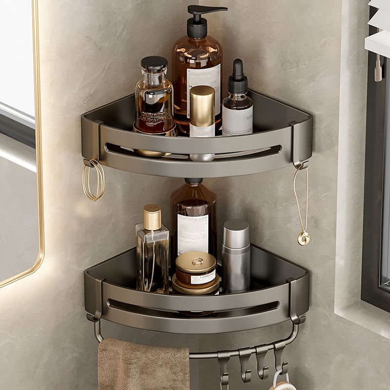 Vivolux | Zeitgemäßes Aluminium Badezimmer Zubehörset Graue Badablage