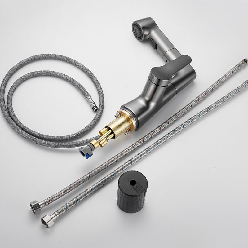 Vivolux | Ausziehbarer Vessel Wasserhahn Moderner Waschbecken Wasserhahn mit einem Hebelgriff