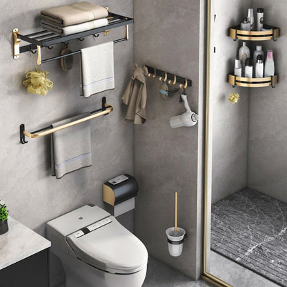 Vivolux | Schwarz & Messing Badezimmer Set Moderner Stil Badezimmerzubehör Als Einzelstück Oder Als Set