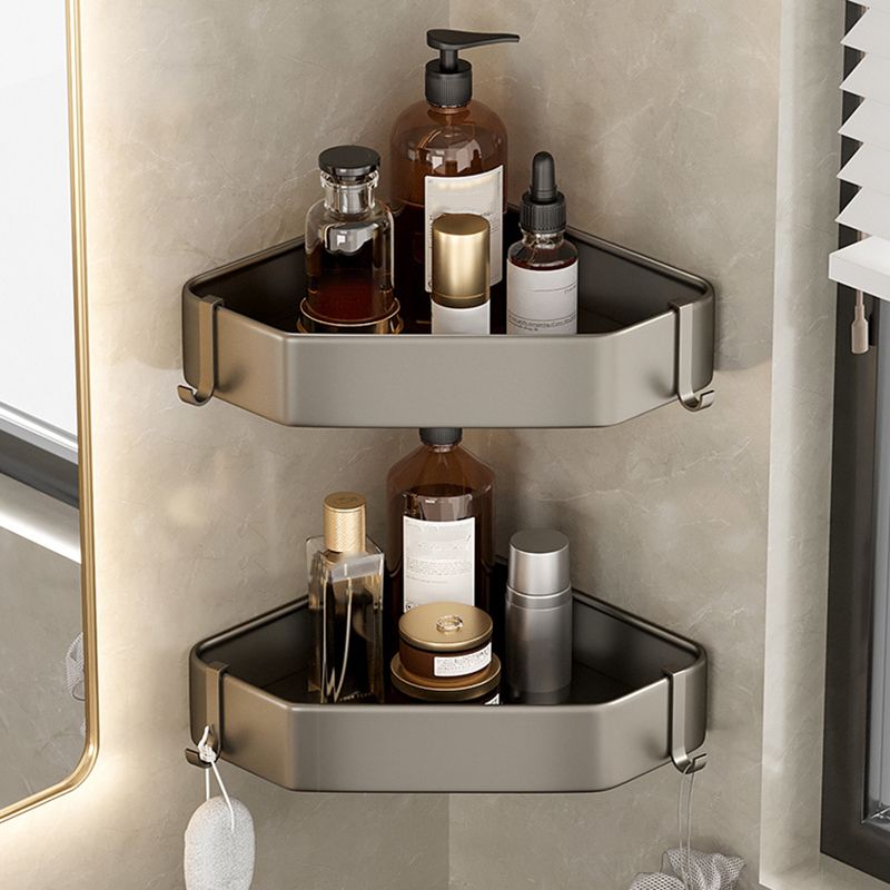 Vivolux | Zeitgemäßes Aluminium Badezimmer Zubehörset Graue Badablage
