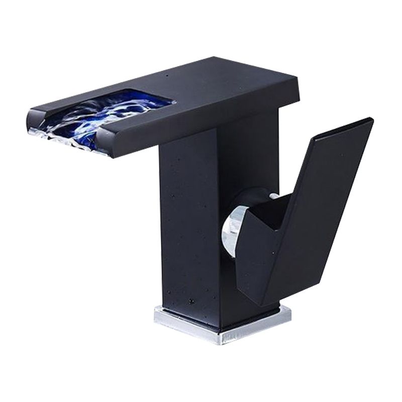 Vivolux | Moderner Wasserhahn für Waschbecken Messing Hebelgriffe LED Wasserfall Waschbeckenarmatur