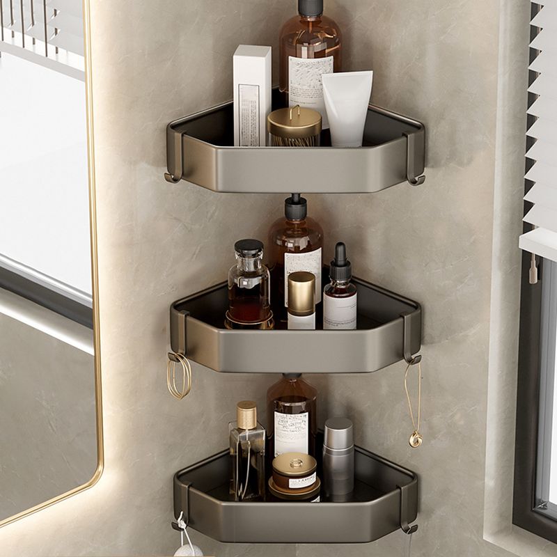 Vivolux | Zeitgemäßes Aluminium Badezimmer Zubehörset Graue Badablage