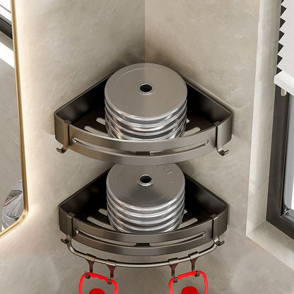 Vivolux | Zeitgemäßes Aluminium Badezimmer Zubehörset Graue Badablage