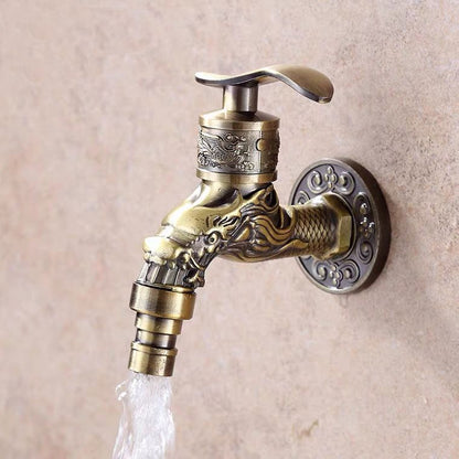 Vivolux | Vintage Classic Waschbeckenarmatur Zink Einhebel Drache Prägung Wandmontierte Armatur