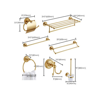 Vivolux | Traditionelles Goldenes Badzubehör-Set Kupfer Badezimmer Zubehör Kit