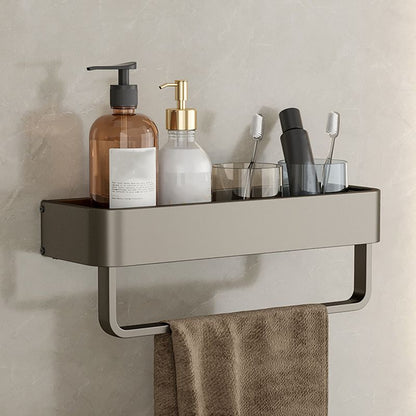 Vivolux | Zeitgemäßes Aluminium Badezimmer Zubehörset Graue Badablage