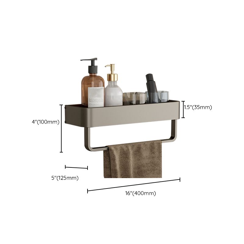 Vivolux | Zeitgemäßes Aluminium Badezimmer Zubehörset Graue Badablage