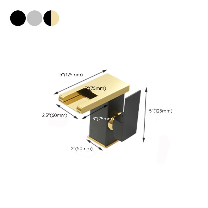 Vivolux | Moderner Wasserfallauslauf Waschbeckenarmatur mit LED Messing Waschbeckenarmatur