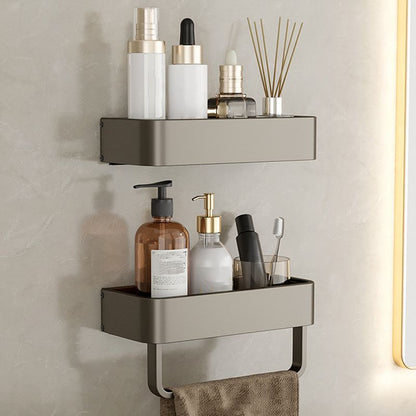 Vivolux | Zeitgemäßes Aluminium Badezimmer Zubehörset Graue Badablage