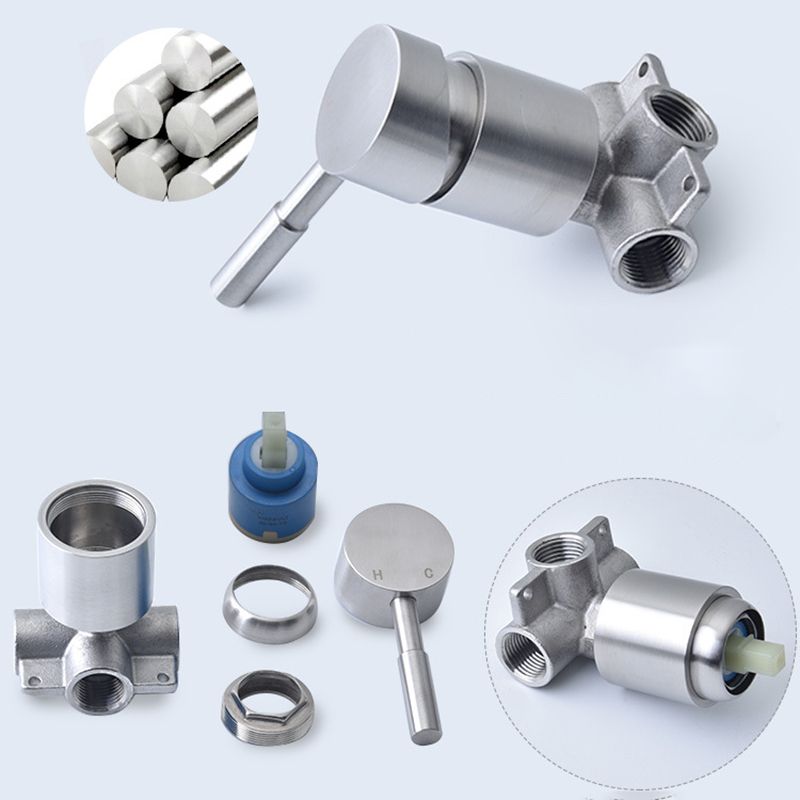 Vivolux | Edelstahl Duschkombination Runder Festduschkopf mit Duscharm