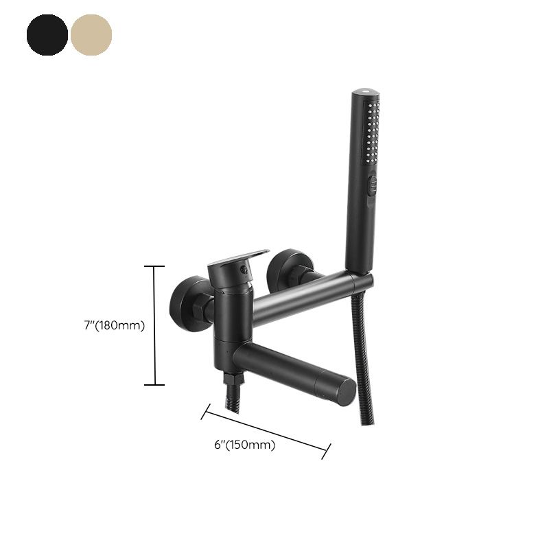 Vivolux | Modernes Badewannenrandstück Einhand-Wandmontage-Badewannenarmatur mit Handbrause
