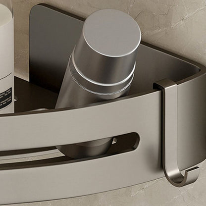 Vivolux | Zeitgemäßes Aluminium Badezimmer Zubehörset Graue Badablage