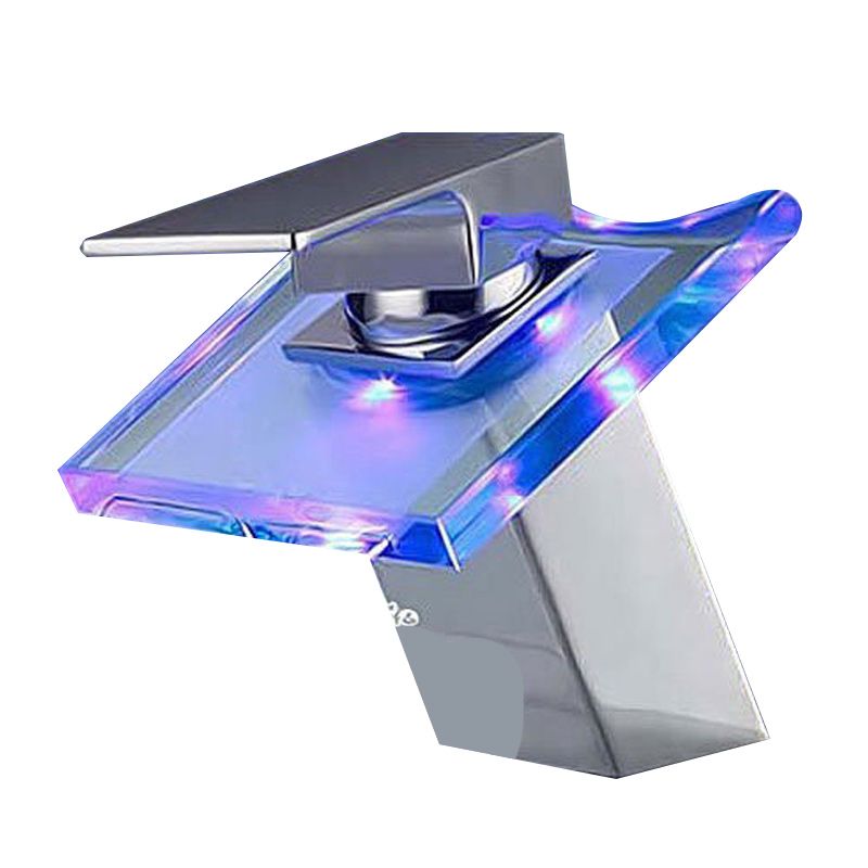 Vivolux | 1-Hebel Waschtischarmatur 1-Loch Kupfer Waschbeckenarmatur mit LED-Beleuchtung