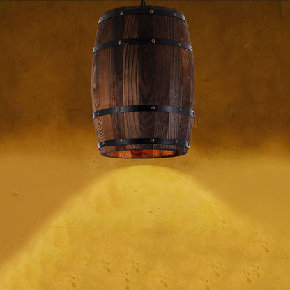 Vivolux | BarrelGlow Vintage Pendelleuchte | Holz-Weinfass-Design | 1-flammig | Rustikale Beleuchtung