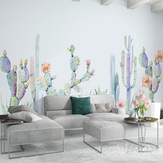 Vivolux | Lichtgroene Cactus Muurverf Behang Vlekbestendig Tropix Woonkamer Wandbedekking