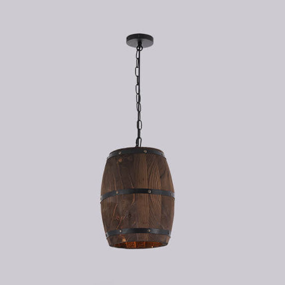 Vivolux | BarrelGlow Vintage Pendelleuchte | Holz-Weinfass-Design | 1-flammig | Rustikale Beleuchtung