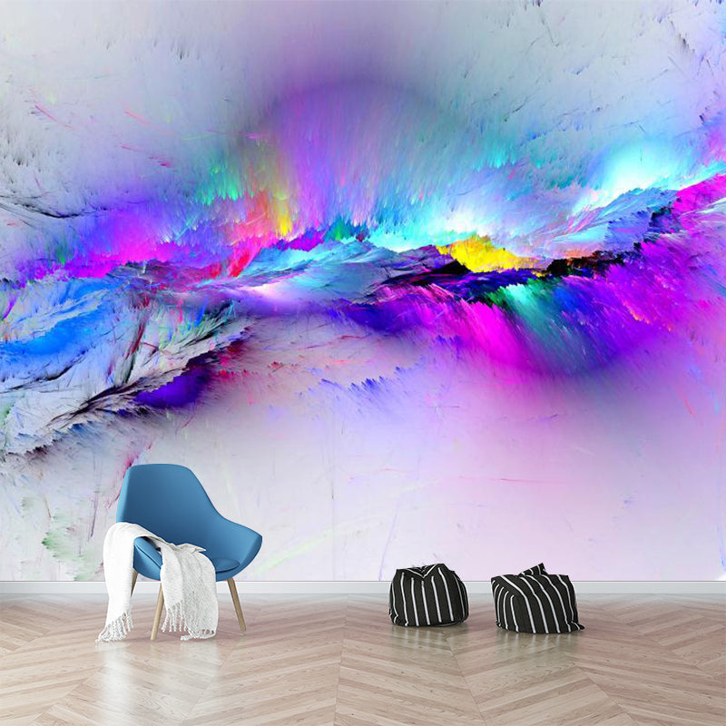 Vivolux | Blau-lila Feder Tapetenmurals Wasserabweisende Wandverkleidung für das Wohnzimmer