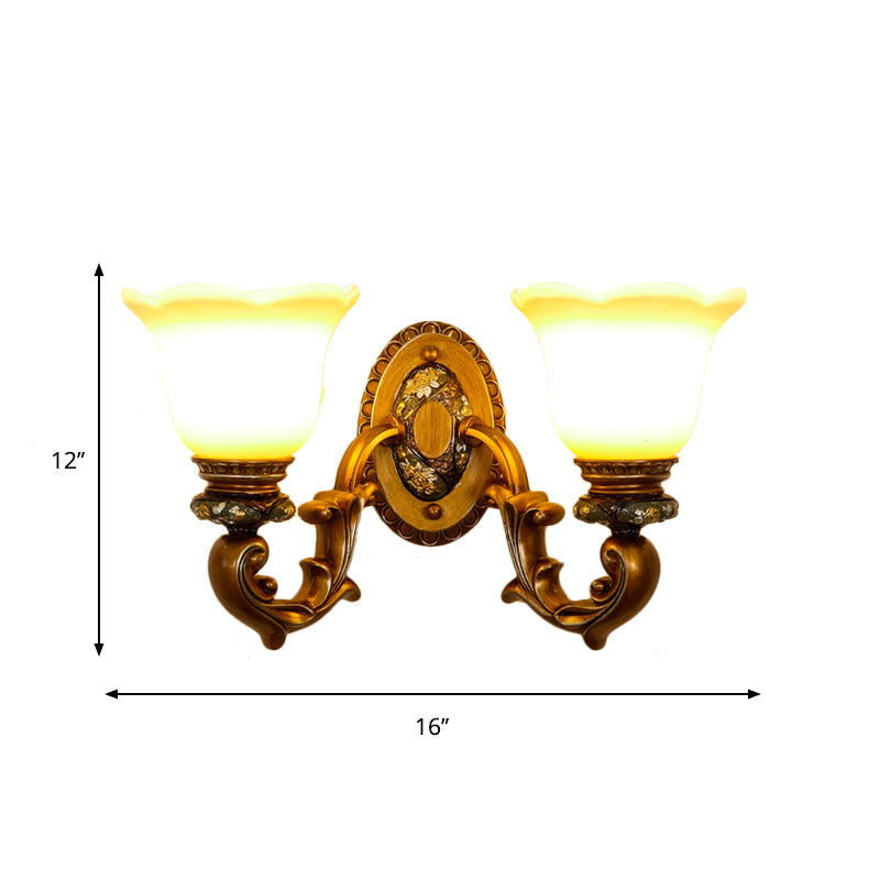 Vivolux | Antieke Bloesem Schaduw Wandlamp 1/2-Licht Facet Kristal Wandlamp in Bruin voor Slaapkamer